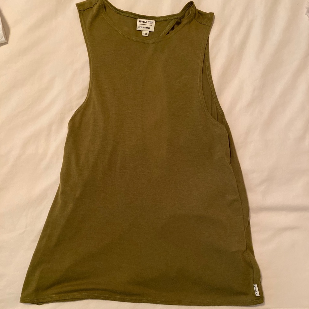 Army green, open back tank
